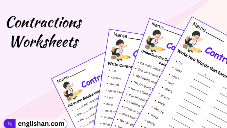 Contractions Worksheets and Exercises