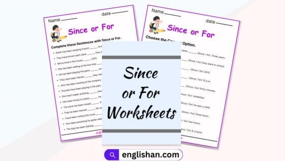 Since and For Worksheets and Exercises with Answers • Englishan