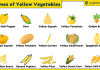 Names of Yellow Vegetables with Pictures