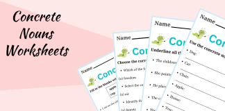 Concrete Nouns Worksheets with Answers in English