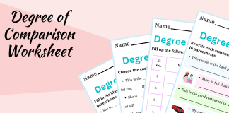 Degree of Comparison Worksheet with Answers in English