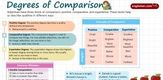 Degrees of Comparison in English with Examples