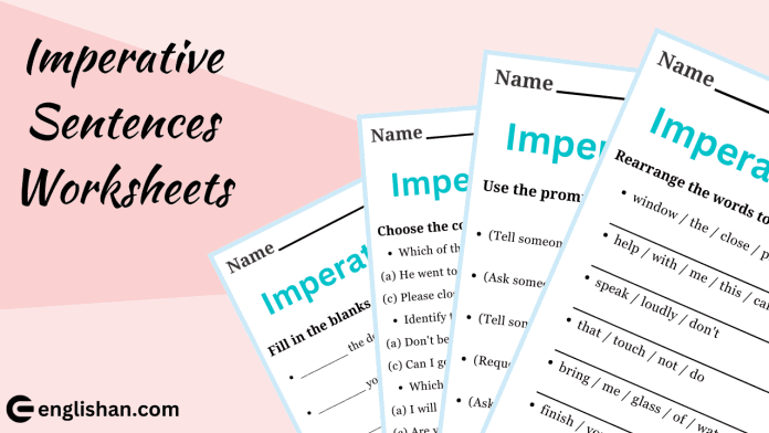 Imperative Sentences Worksheets