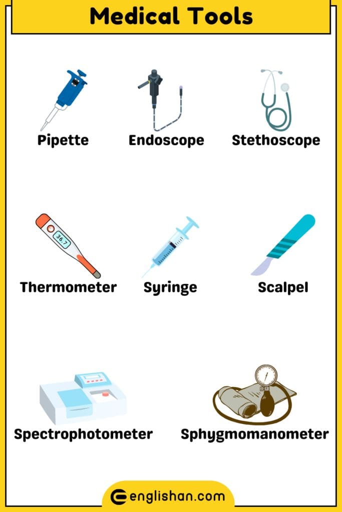 Medical instruments names for healthcare professionals