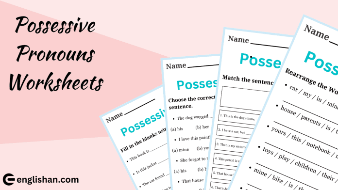 Possessive Pronouns Worksheets