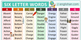 Six Letter Words in English