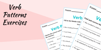 Verb Patterns Exercises with Answers in English