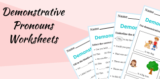 Demonstrative Pronouns Worksheets with Answers in English