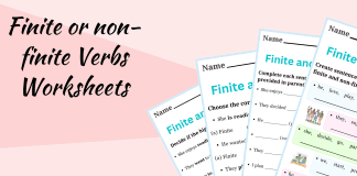 Finite and non-finite Verbs Worksheets with Answers in English