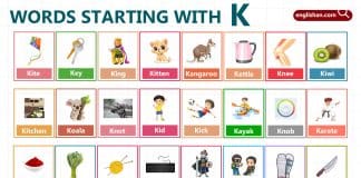 Words Starting with Letter K