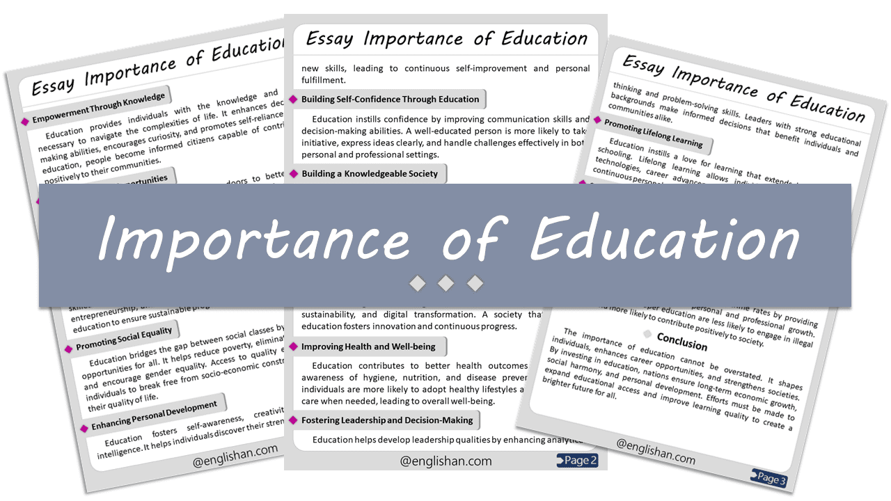 Importance Of Education Essay 10 Lines And 500 Words