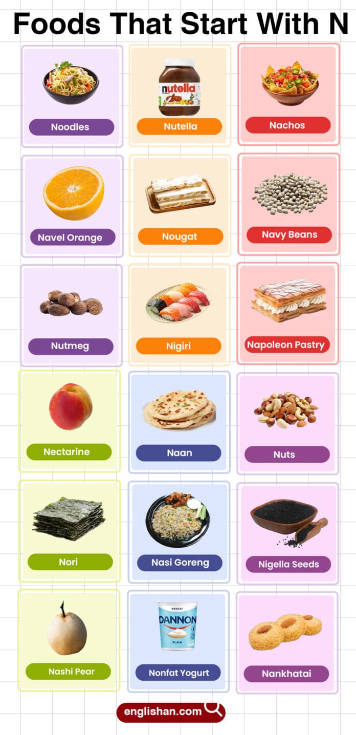 105 Foods That Start With N with Their Names and Pictures