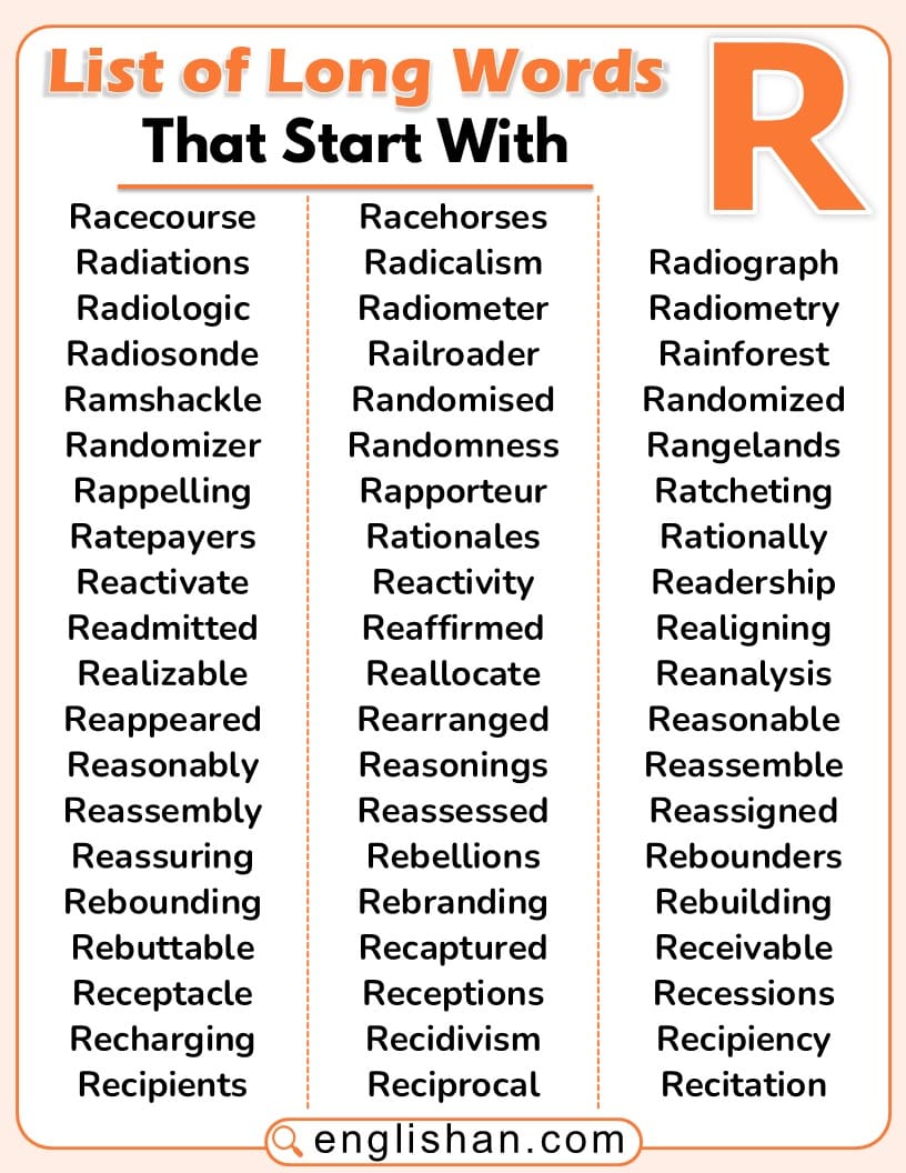 Long Words That Start with R – Comprehensive List