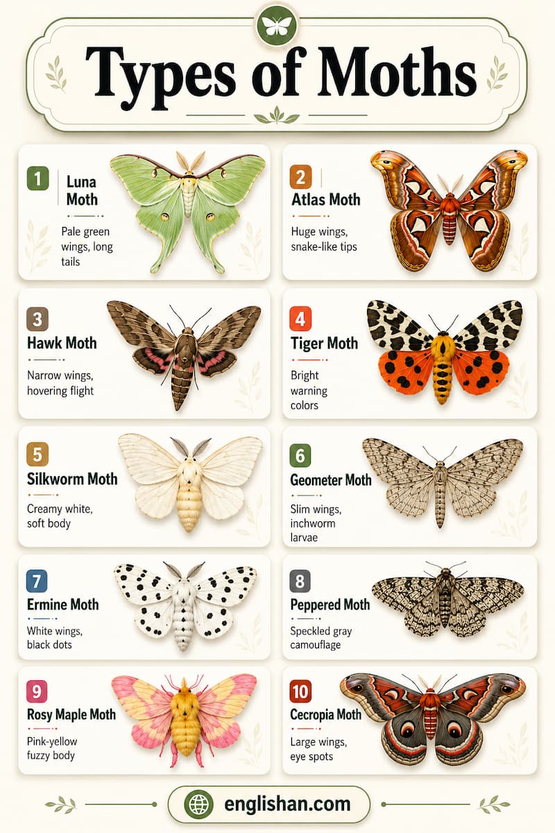 All Moth Types Types Of Moths: Species, Identification, And Pictures